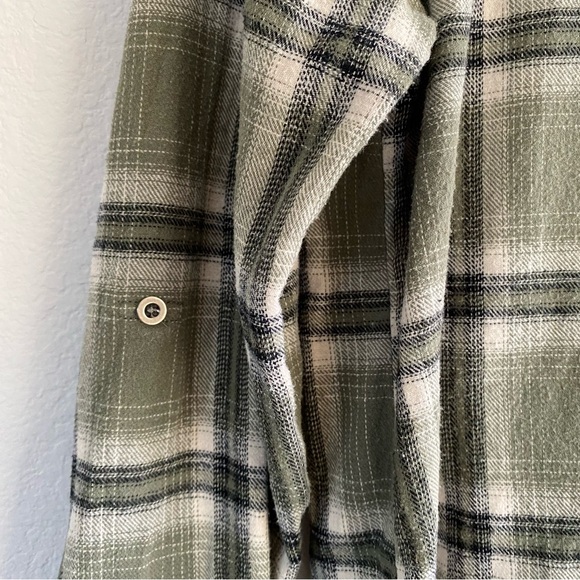 Staccato‎ Womens Green Plaid Flannel Roll Up Sleeve Button-Down Shirt Size Small - Picture 6 of 12